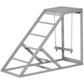 Swing Set With Chicken Perch And Hen Ladder, Chicken Coop Toys (Option: Grey)